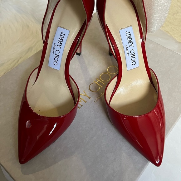 Authentic Jimmy Choo Liz 100cm Red Patent Leather - Picture 3 of 10